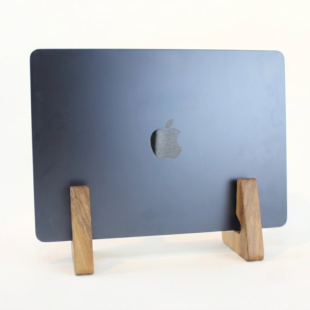 Premium 2-in-1 Wooden Laptop Stand & Vertical Dock | Dual-Function Ergonomic Desk Organizer