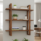 Wooden Wall Mounted Shelf 3 Tier Decorative Storage Rack