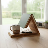 Triangle Wooden Book Holder with Tray