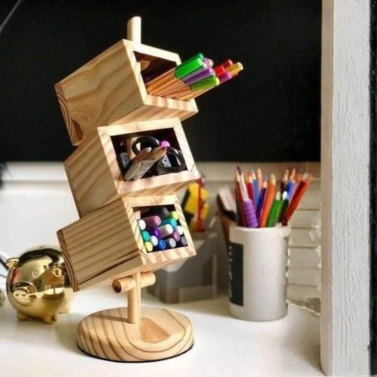 3-Tier Swivel Stationery Organizer