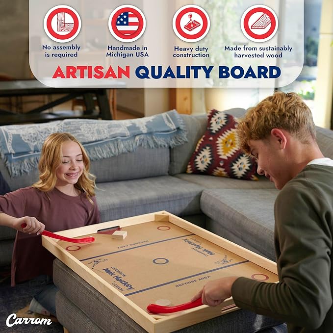 Champion Nok Hockey Game (Standard Size) — Wooden Board Games for Adults & Children