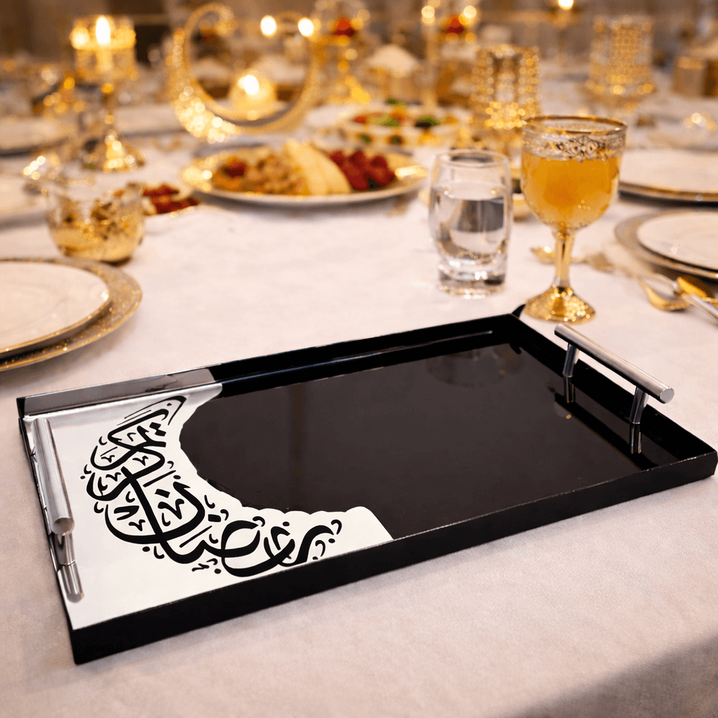Royal Crescent Metal Handle Tray