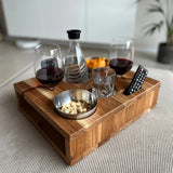 Luxury Wooden Couch Armrest Tray Table for Drinks, Snacks & Remote Control