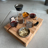 Luxury Wooden Couch Armrest Tray Table for Drinks, Snacks & Remote Control