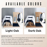 Wooden Gaming Stand for Dual PS5 Controllers & Headset