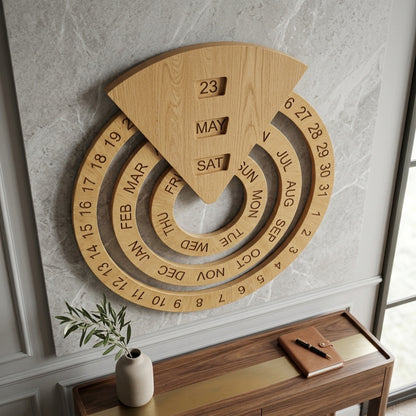 Perpetual Wooden Calendar – Reusable Wall Decor for Home & Office