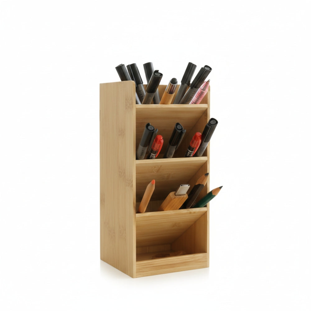 Slanted Bamboo Desk Organizer