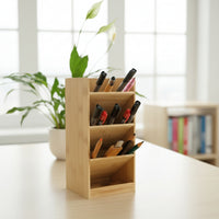 Slanted Bamboo Desk Organizer