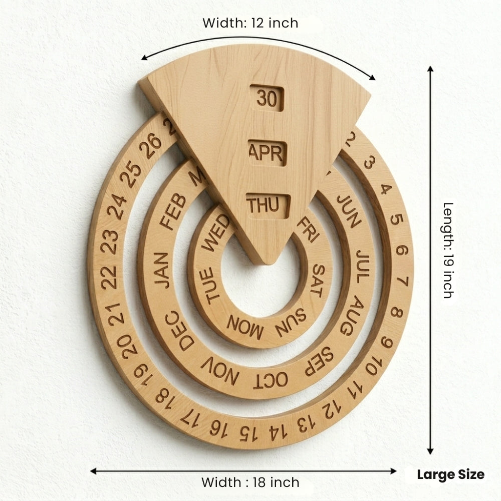 Perpetual Wooden Calendar – Reusable Wall Decor for Home & Office