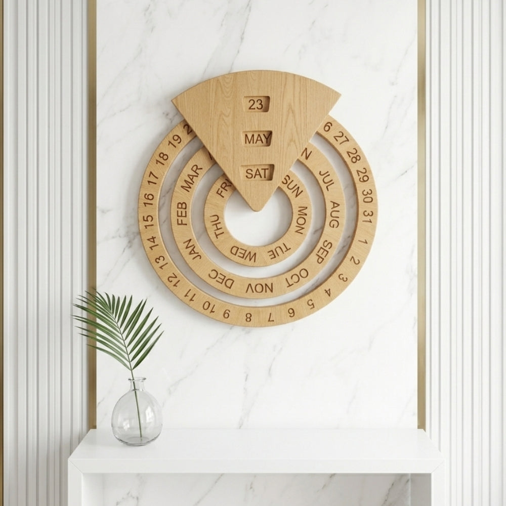 Perpetual Wooden Calendar – Reusable Wall Decor for Home & Office