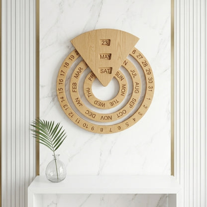 Perpetual Wooden Calendar – Reusable Wall Decor for Home & Office