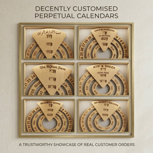 Perpetual Wooden Calendar – Reusable Wall Decor for Home & Office