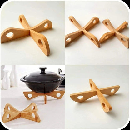 Cooking Pot stand for kitchen handmade solid Mahogany wood non slippery stand
