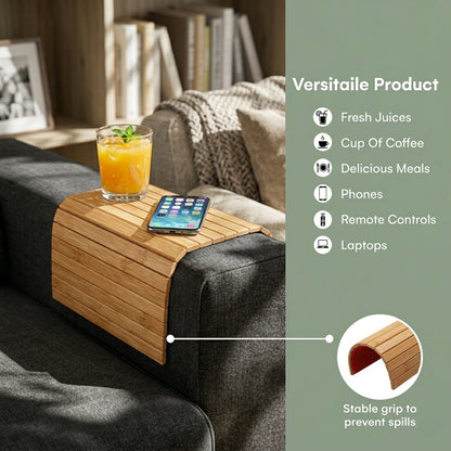 Non-Slip Sofa Armrest Organizer Tray for Phone, Remote & Drinks