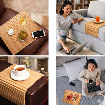 Non-Slip Sofa Armrest Organizer Tray for Phone, Remote & Drinks