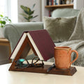 Triangle Wooden Book Holder with Tray