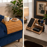 Relax & Organize Bundle (Bamboo Sofa Tray + Wooden Dock Station)