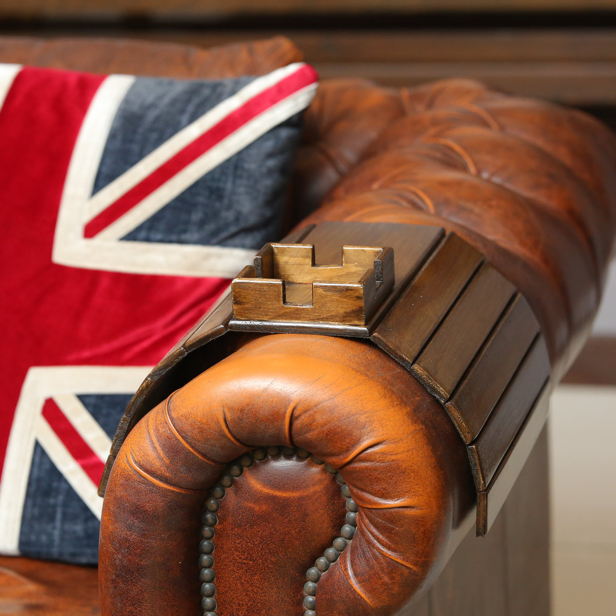 Bamboo Cup Holder Foldable Tray