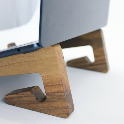Premium 2-in-1 Wooden Laptop Stand & Vertical Dock | Dual-Function Ergonomic Desk Organizer