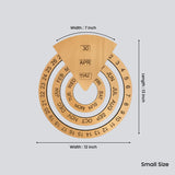 Perpetual Creative Round Wooden Wall Calendar