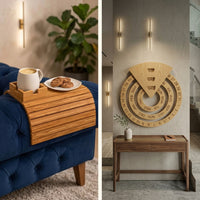 Home Comfort Bundle (Bamboo Sofa Tray + Wooden Wall Calendar)