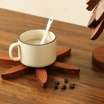 Premium Tree-Shaped Wooden Trivet Set