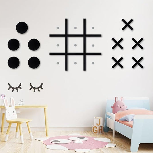 Magnetic Tic Tac Toe Wall-Mount Game (Black)