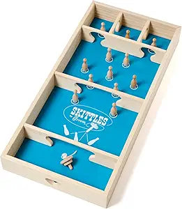 Carrom Skittles Board Game (Wooden Family Game Set)