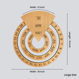 Perpetual Creative Round Wooden Wall Calendar