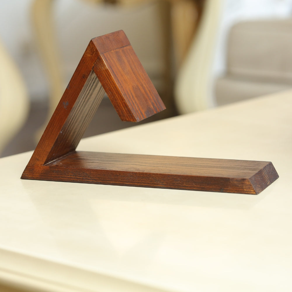 Triangle Wooden Book Holder with Tray