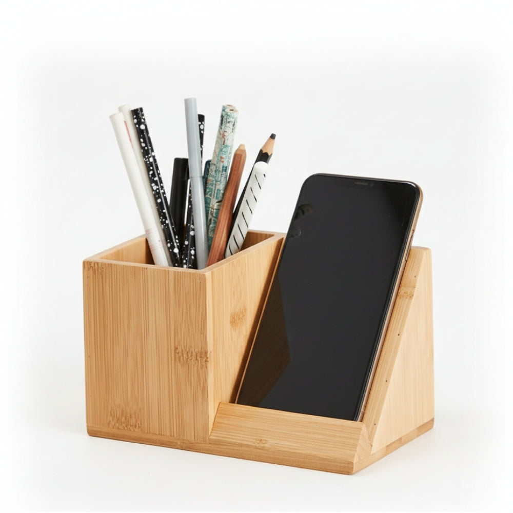 2-in-1 Bamboo Stationery Holder