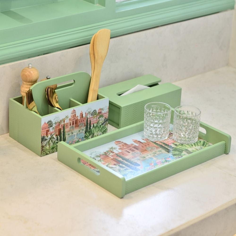 Handcrafted Wooden Serving & Dining Bundle