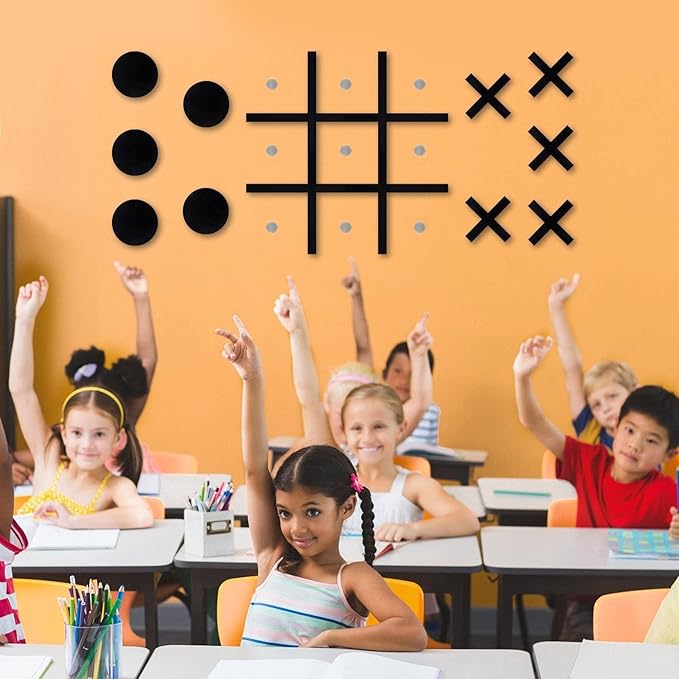 Magnetic Tic Tac Toe Wall-Mount Game (Black)