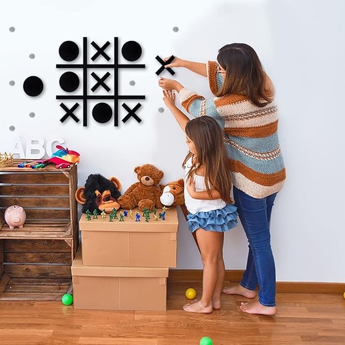Magnetic Tic Tac Toe Wall-Mount Game (Black)