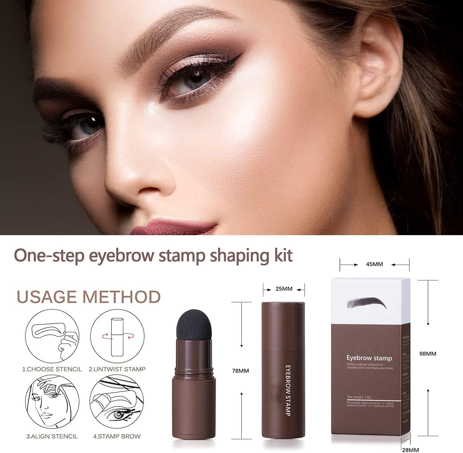 Eyebrow Stamp Shaping Kit With Reusable Eyebrow Stencils