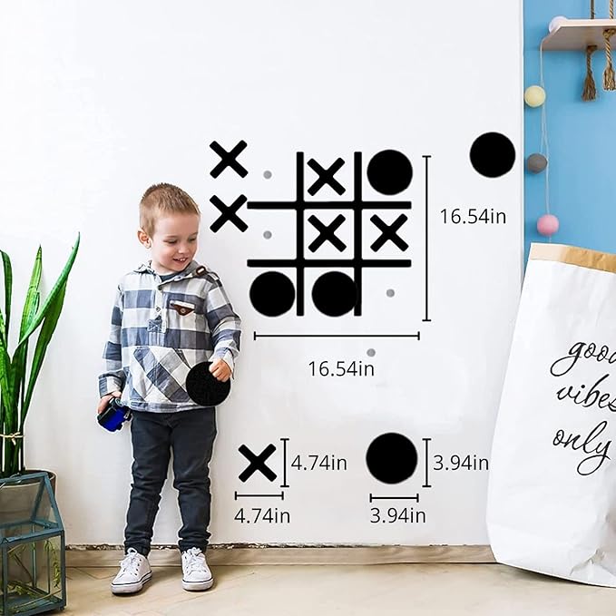 Magnetic Tic Tac Toe Wall-Mount Game (Black)
