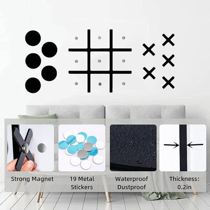 Magnetic Tic Tac Toe Wall-Mount Game (Black)