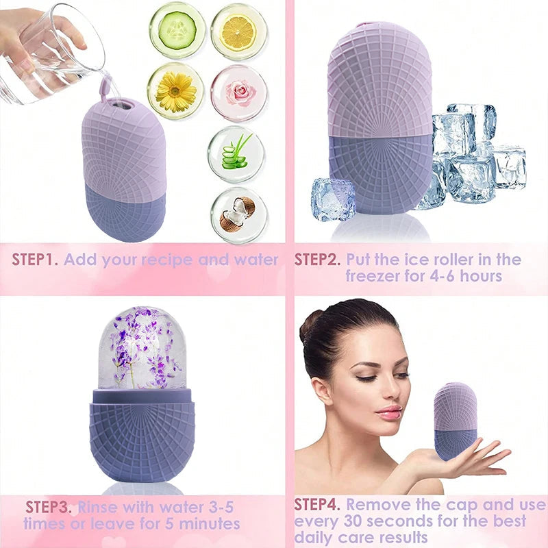 Upgraded Ice Ball Face Eye Roller - Silicone Ice Mold Roller Firms Facial Skin Cooling Reusable Facial Skin Care Tool