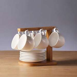 Wooden Mug & Cup Holder Stand for Kitchen