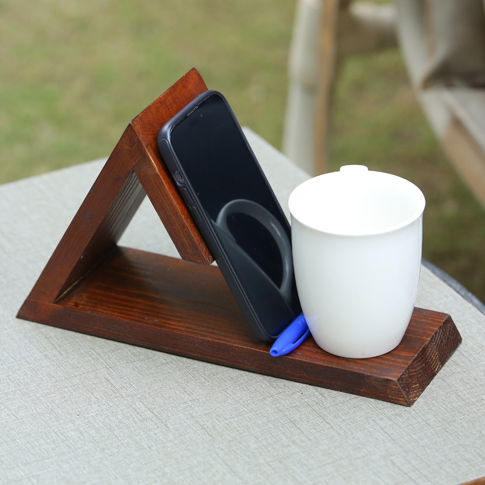 Triangle Wooden Book Holder with Tray