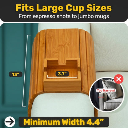 Flexible Wooden Tray for Sofa / Couch / Bed Armrest