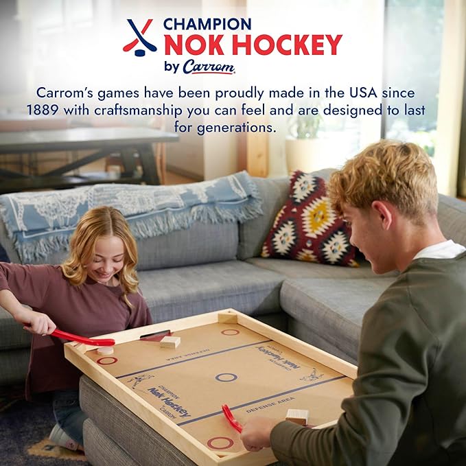 Champion Nok Hockey Game (Standard Size) — Wooden Board Games for Adults & Children