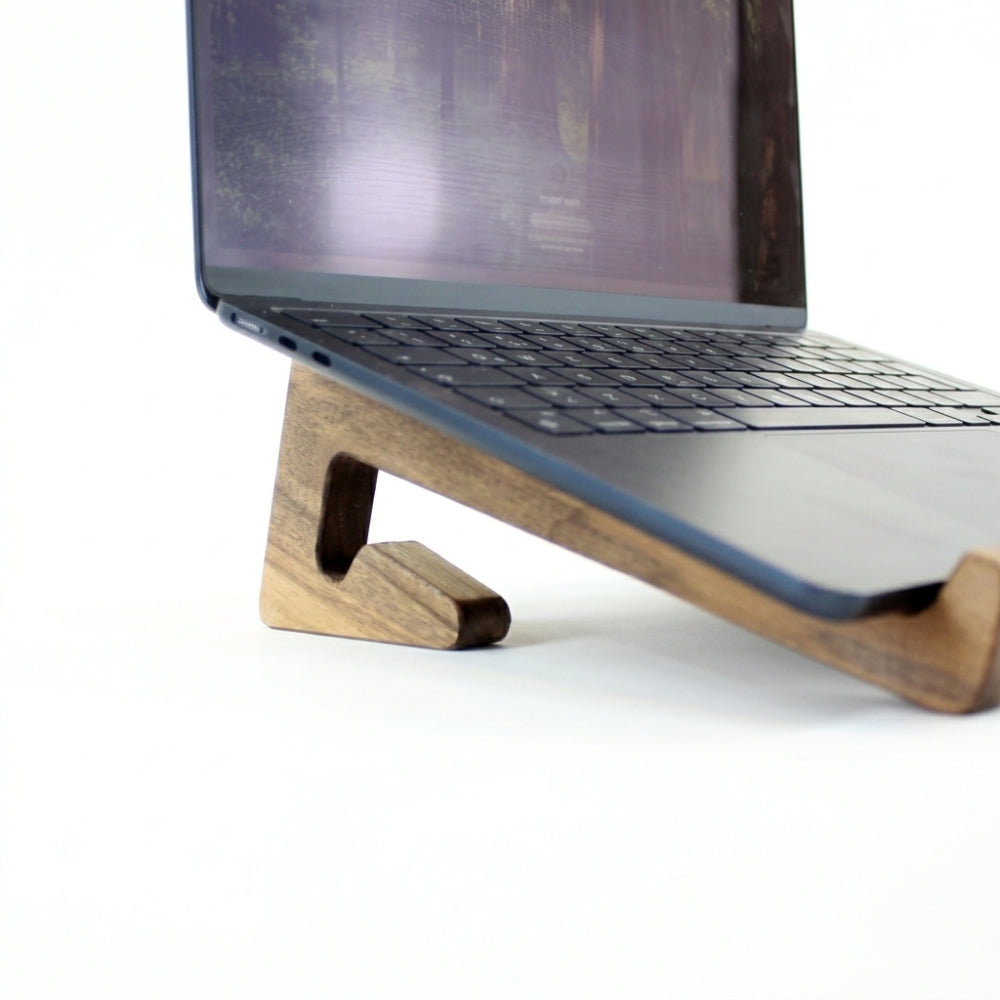Premium 2-in-1 Wooden Laptop Stand & Vertical Dock | Dual-Function Ergonomic Desk Organizer