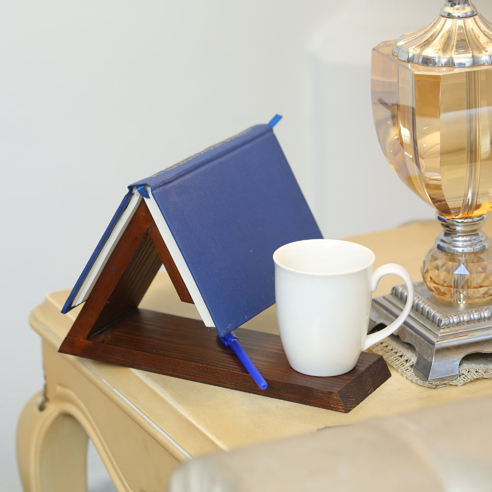 Triangle Wooden Book Holder with Tray