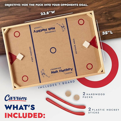 Champion Nok Hockey Game (Standard Size) — Wooden Board Games for Adults & Children