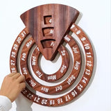 Perpetual Creative Round Wooden Wall Calendar