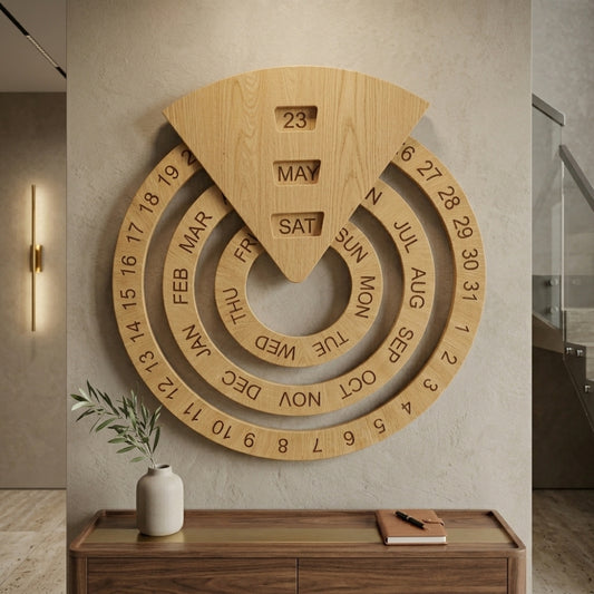 Perpetual Wooden Calendar – Reusable Wall Decor for Home & Office