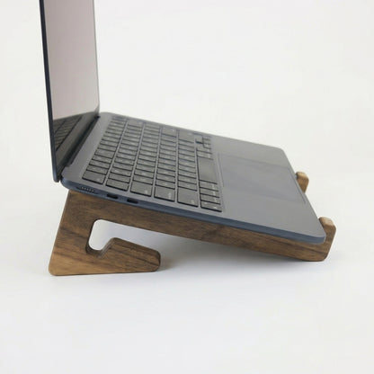 Premium 2-in-1 Wooden Laptop Stand & Vertical Dock | Dual-Function Ergonomic Desk Organizer