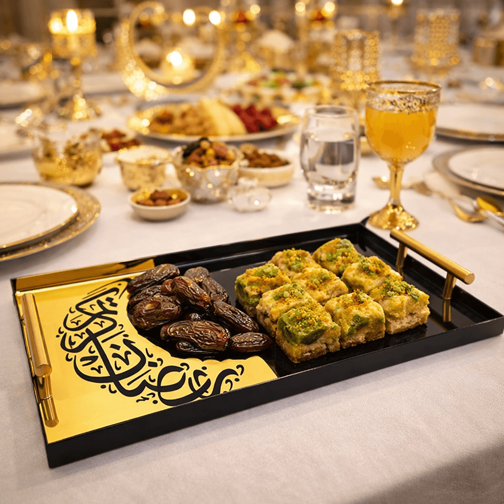 Royal Crescent Metal Handle Tray