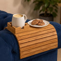 Bamboo Cup Holder Foldable Tray for Sofa Armrest